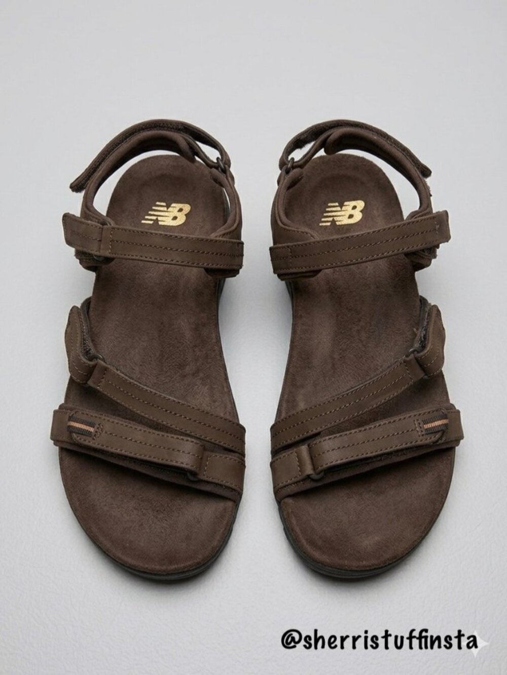 New Balance Maya Sandals Brown Nubuck Straps Comfort Arch Outdoor 9